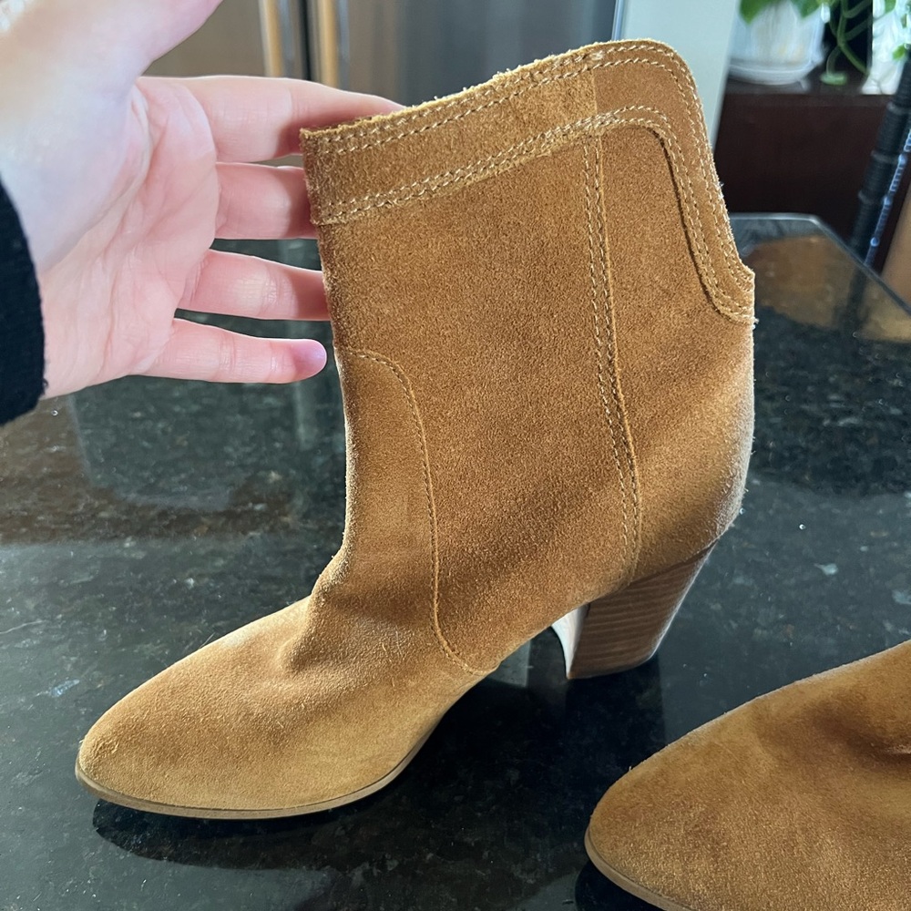 Suede Ankle Boots in Tan